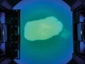 Correct image, as it should be, taken by the ForenScope team using the SuperSpectral Imaging System (SSI) with the right lighting and filter combinations.
