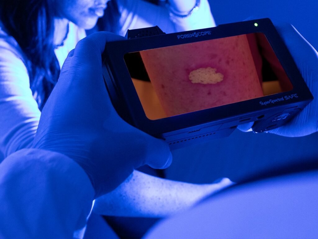 Capturing high-definition forensic evidence across multiple wavelengths with the SuperSpectral SAFE system to analyze bloodstains and gunshot residues.