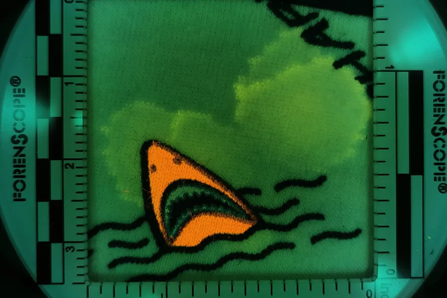 urine revealing combination image on fabric with csi pro 3