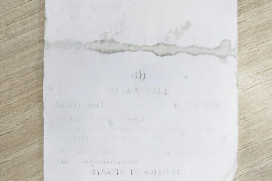 visible image fainted text on receipt