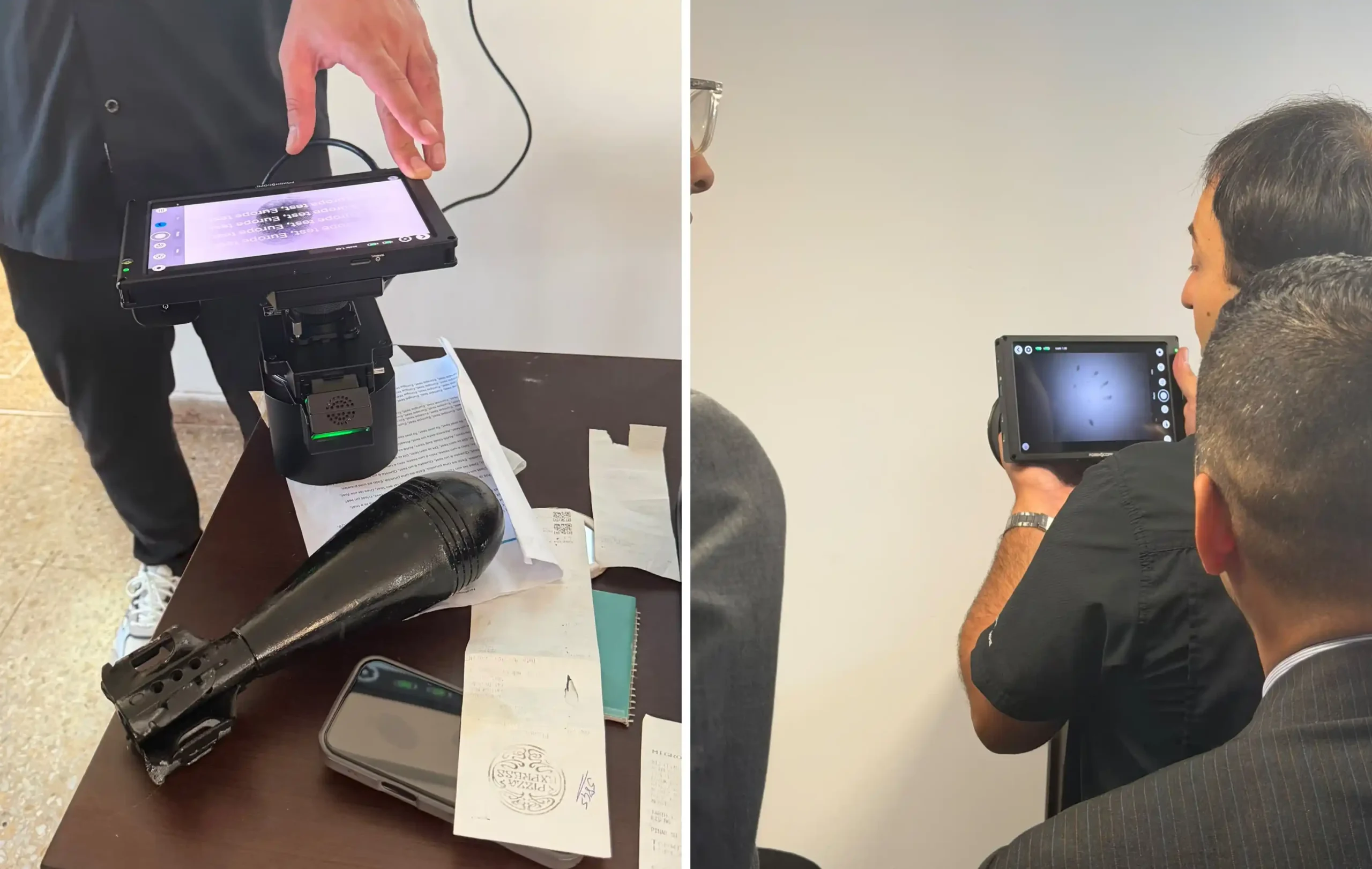 ForenScope Laser & Atomizer demonstration for latent fingerprint detection on a drone and remote controller in Bogotá, Colombia.